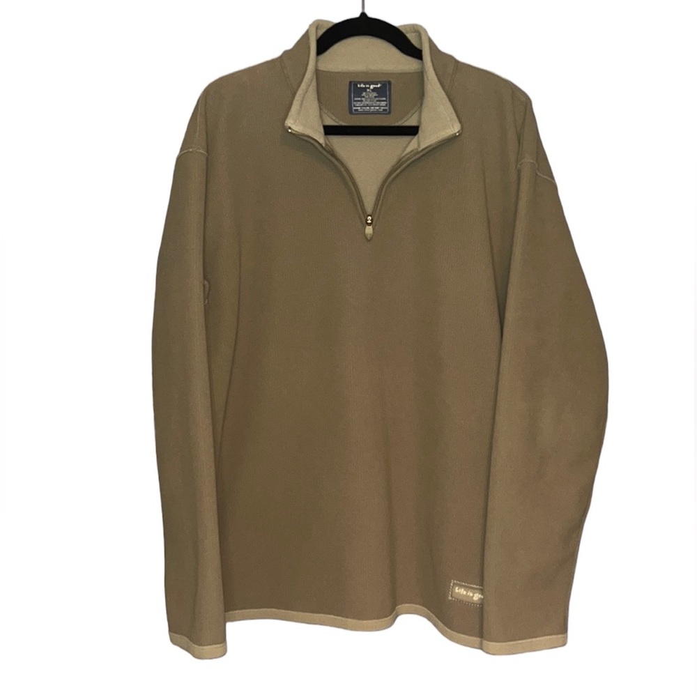 Life Is Good Fleece Pullover Khaki (XL)